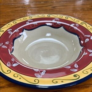 Pier 1 earthenware pasta, soup bowl in Vallarta pattern.  Hand painted 10.5”